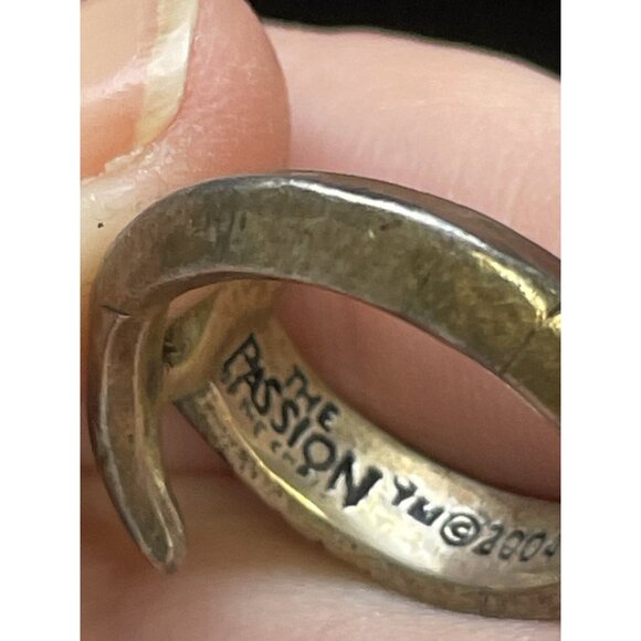 The Passion of Christ Tested Silver Signed BSD Isaiah 53:5 Size 6 Nail Ring - Picture 7 of 14